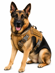 Tactical Dog Harness for Small Medium Dogs No Pull Adjustable Pet Harness Reflective K9 Working Training Easy Control Pet Vest Military Service Dog Ha (Color: Army yellow, size: XL(Neck)
