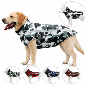 Winter windproof dog warm clothing; dog jacket; dog reflective clothes (Product Color: Red grid, size: 6XL)