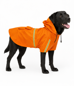 Reflective Windproof Dog Raincoat with Hood (Product Color: Orange, size: L (3-5kg))