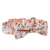 Cotton Floral Rose Gold Buckle Collar - Orange