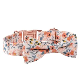 Cotton Floral Rose Gold Buckle Collar - Orange (Product Size: XS)