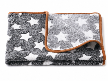 Soft and Fluffy High Quality Fluffy Cute Star Printing Pet Mat Warm and Comfortable Pet Blanket for Dogs and Cats Pet Supplies (Color: Gray stars pattern, size: For kittens 60X40cm)