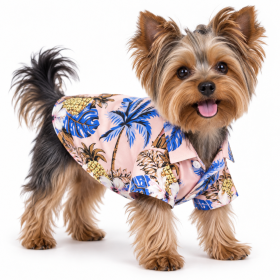 Hawaiian Beach Camp Shirt (colour: Coconut shirt pink, size: XS (about 2-3 kg pet))