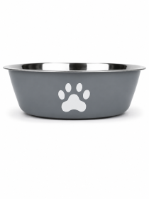 Stainless Steel Non-Slip Dog Bowl - Grey (Product Size: S)