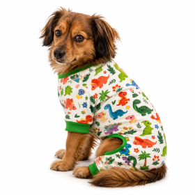 Dino Pattern Dog Pajamas (Product Size: XS)