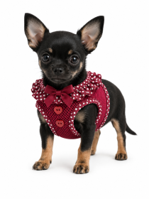 American River Choke Free Dog Harness Polka Dot Collection (Color: Wine Polka Dot, size: XX-Small)