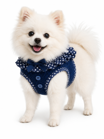 American River Choke Free Dog Harness Polka Dot Collection (Color: Navy Polka Dot, size: X-Small)