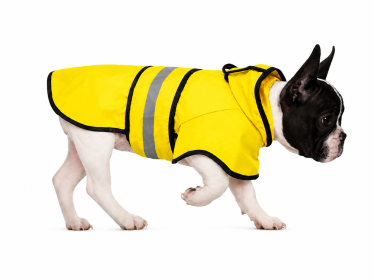 Reflective Poncho Style Hooded Dog Raincoat (Color: Yellow, size: small)
