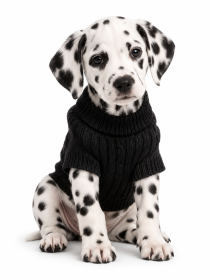 Combed Cotton Cable Knit Dog Sweater (Color: Jet Black, size: XX-Small)