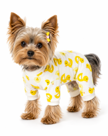 Yellow Duck Pajamas for Small and Medium Dogs (Product Size: S)