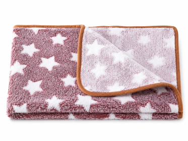 Soft and Fluffy High Quality Fluffy Cute Star Printing Pet Mat Warm and Comfortable Pet Blanket for Dogs and Cats Pet Supplies (Color: Leather red star pat, size: For kittens 60X40cm)