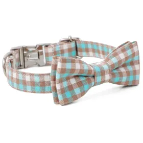 Cotton Alloy Buckle Bowtie Collar - Cyan (Product Size: XS)