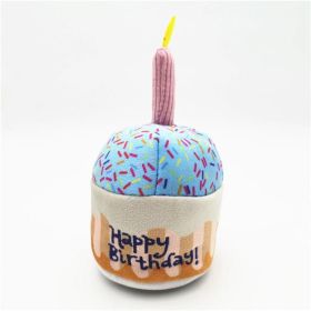 Dog plush toys; pets gnawing bones; sounding toys; teeth cleaning; fun birthday cakes; dog toys; dog gifts (Product Color: Cake)