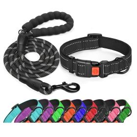 Dog Collars; Collar and Leash For Walking Training; Pet Supplies (Color: Black, size: XS)