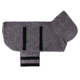 Micro Fiber Absorbant Dog Bathrobe (Color: Grey, size: XS)