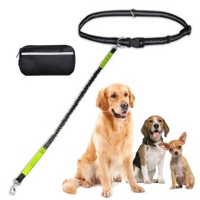 Hands Free Dog Leash with Zipper Pouch; Dual Padded Handles and Durable Bungee for Walking; Jogging and Running Your Dog (Product Color: Rose red suit, Specification (L * W): 2.5*122CM)