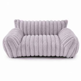 Fleece Dog Bed with Removable Washable Cover (Color: Light Grey, size: S)