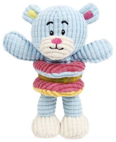 Pet Life 'Hugga-Bear' Plush Squeaking Rubber Teething Newborn Puppy Dog Toy (Color: Light Blue)
