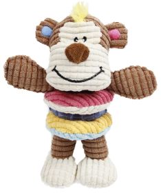 Pet Life 'Hugga-Bear' Plush Squeaking Rubber Teething Newborn Puppy Dog Toy (Color: Brown)