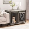 Farmhouse Style Furniture Dog Crate with Sliding Barn Door