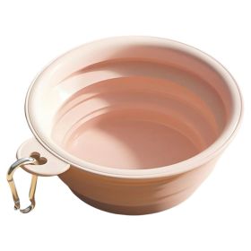 Portable Foldable Travel Bowl 350ml (Color: Pink)