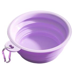 Portable Foldable Travel Bowl 350ml (Color: Purple)