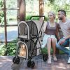 4-in-1 Double Pet Stroller with Detachable Carrier and Travel Carriage