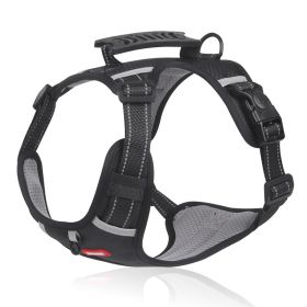No Pull Pet Harness For Dog & Cat; Adjustable Soft Padded Large Dog Harness With Easy Control Handle (Color: Black, size: S)