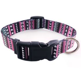 Digital printing Pet collar Bohemian collar Ethnic dog collar (Color: Bohemian purple, size: Collar S)