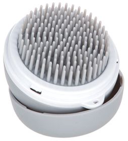 Pet Life 3-in-1 Travel Dual Grooming Brush and Pet Comb (Color: Grey)