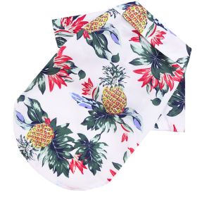 Hawaiian Beach Camp Shirt (colour: Pineapple shirt white, size: XS (about 2-3 kg pet))