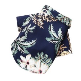 Hawaiian Beach Camp Shirt (colour: Coconut tree shirt black, size: XS (about 2-3 kg pet))