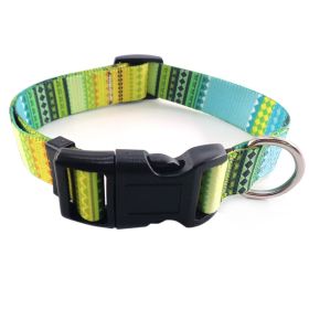 Digital printing Pet collar Bohemian collar Ethnic dog collar (Color: Bohemian yellow, size: Collar S)