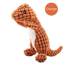 Pet dog plush toys bite resistant teeth grinding vocal toys teeth cleaning absorbing odor dog toy (Color: Orange)