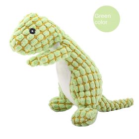 Pet dog plush toys bite resistant teeth grinding vocal toys teeth cleaning absorbing odor dog toy (Color: Green)