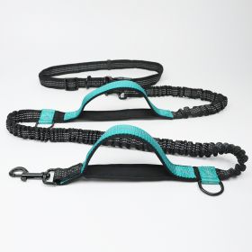 Hands Free Dog Leash for Medium and Large Dogs - Durable Dual Handle Waist Leash with Reflective Bungee for Running; Walking; Training; Hiking (Specification (L * W): 2.5*160cm, Product Color: Aqua green-4211)