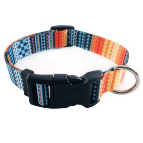 Digital printing Pet collar Bohemian collar Ethnic dog collar (Color: Bohemian orange, size: L)