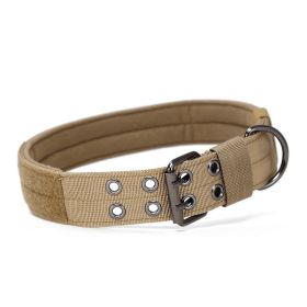 Super strong large dog collar with D-Ring & Buckle (Product Color: Muddy color, size: M)