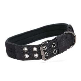 Super strong large dog collar with D-Ring & Buckle (Product Color: Black, size: M)