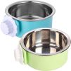 Removable Stainless Steel Hanging Pet Crate Food and Water Bowl