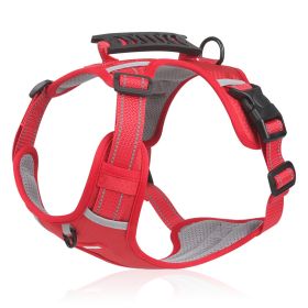 No Pull Pet Harness For Dog & Cat; Adjustable Soft Padded Large Dog Harness With Easy Control Handle (Color: Red, size: S)