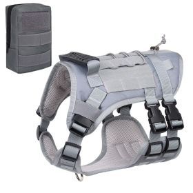 Universal Outdoor Dog Harness With Pet Leash And Snap Shackle Hitched Loop For Dogs (Color: Grey set with bag, size: S)
