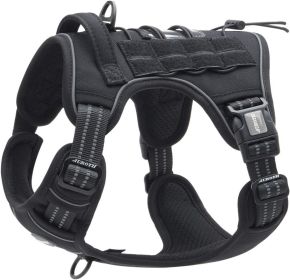 Tactical Dog Harness for Small Medium Dogs (Color: Black, size: S(Neck)