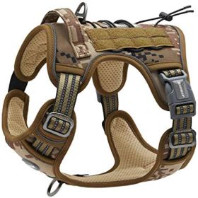 Tactical Dog Harness for Small Medium Dogs (Color: Desert Camo, size: S(Neck)
